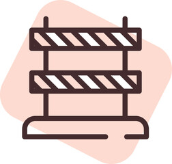 Warning sign barriers, illustration, vector on white background.