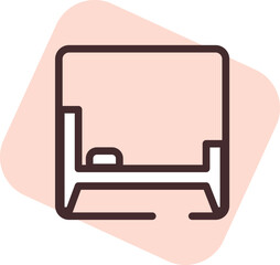 Warning sign hotel, illustration, vector on white background.