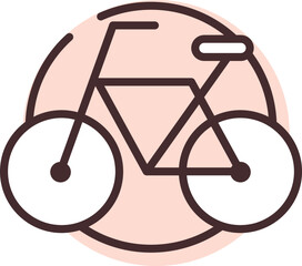Warning sign bicycle road, illustration, vector on white background.