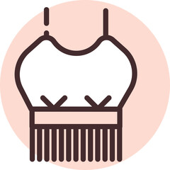 Wearing lady top, illustration, vector on white background.