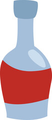 Wine bottle, illustration, vector on white background.