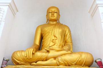Beautiful golden buddha statue. Buddah in temple.