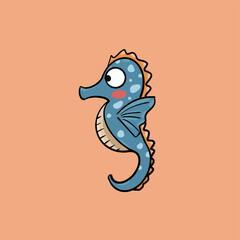 Cartoon sea animal seahorse illustration design

