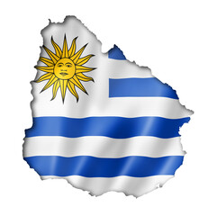 Obraz premium Uruguaian flag map