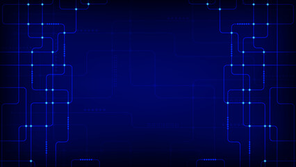 Vector network technology circle line abstract communication concept. Hi tech background.