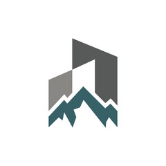 Building logo design include mountain icon