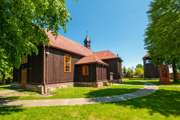Fototapeta na wymiar St. Stanislaw the Bishop's Church in Brodnia, village in Lodzkie voivodeship, Poland.