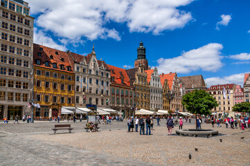Market square in Wrocław, Lower Silesian Voivodeship, Poland	 - obrazy, fototapety, plakaty
