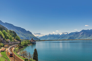 A view of Lake Lehmann from Montreux, Switzerland