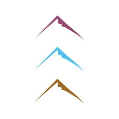 Colored Mountains Logo Isolated on White
