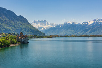 A view of Lake Lehmann from Montreux, Switzerland