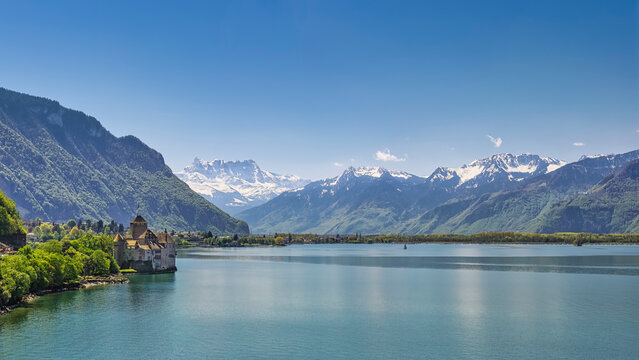 A view of Lake Lehmann from Montreux, Switzerland