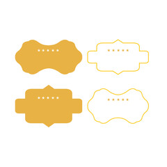 Ornamental Labels Set isolated On White