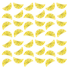 Vintage Lemons Yellow Background, Pattern, Texture