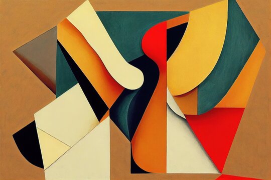 Abstract contemporary minimalism cubism art abstractionism style illustration
