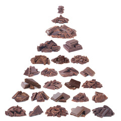 Chocolate on a white background