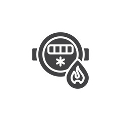 Fototapeta premium Hot water meter vector icon