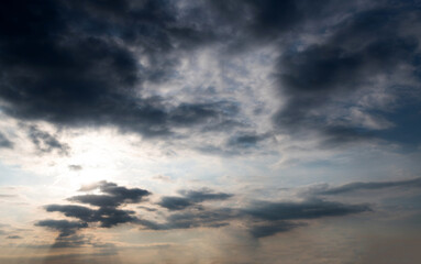 Fototapeta premium Overcast sky with dark clouds background