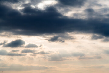 Fototapeta premium Overcast sky with dark clouds background