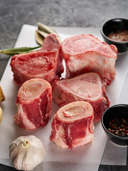 Beef Bones for Making Broth. Raw beef bones for soup