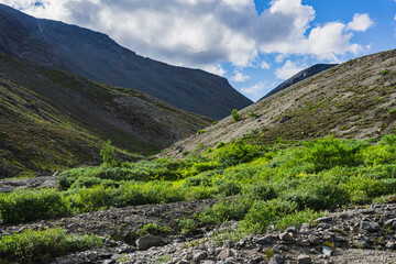 Mountains Apatite. Ski resort- Arctic region of Russia is a popular hiking trail