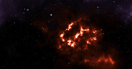 Space background with realistic nebula and shining stars. Outer space shows the beauty of space exploration.  Infinite space background with nebulas and stars.