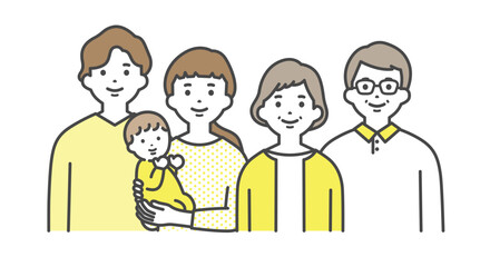 仲の良い三世代の家族　Close family