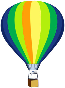 Vintage Hot Colorful Air Balloon. PNG illustration