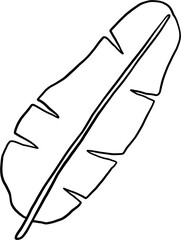 simplicity banana leaf freehand continuous drawing flat design.