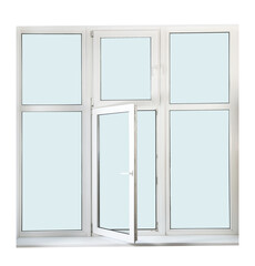 Modern stylish big window isolated on white