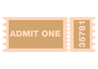 Illustration of paper ticket on white background
