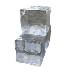 Translucent ice cubes.