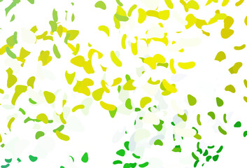 Light Green, Yellow vector background with abstract forms.