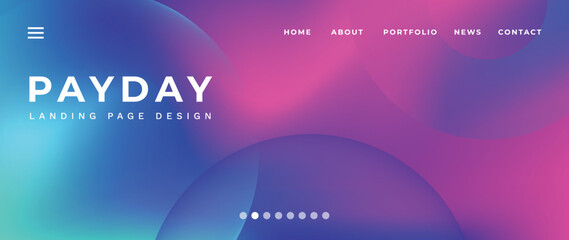 Website page gradient background vector. Modern digital wallpaper with vibrant color, fluid gradient shapes, dynamic. Futuristic landing page illustration for branding, commercial, advertising, web.