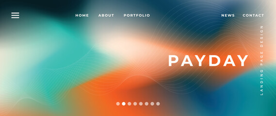 Website page gradient background vector. Modern digital wallpaper with vibrant color, dynamic wave lines. Futuristic landing page illustration for branding, commercial, advertising, web.