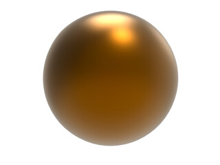 Brown metal sphere.