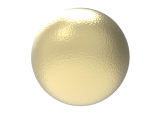Yellow metal sphere.