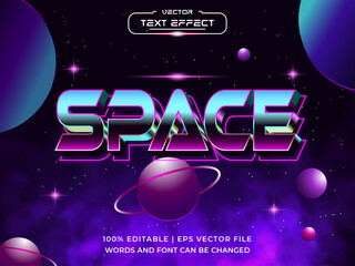 Space 3d Editable text effect  with Planet Background