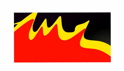illustration of patterns on a yellow, black and red background