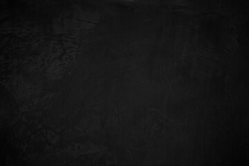 Black dark concrete wall background. Pattern board cement texture grunge dirty scratched. Blackboard blank.