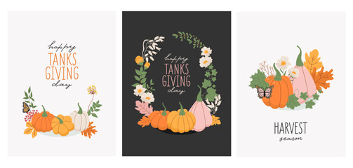 Thanksgiving Day greeting card set