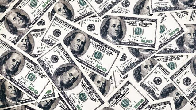 Stack of 100 Dollars. Business Concept. Money Banknotes Background