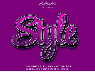 Style editable text effect Premium vector
