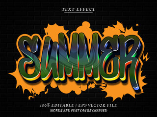 Graffiti Summer 3d editbale  Text effect. graffiti style © Beta Keda