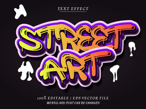 Graffiti Street Art  3d editbale  Text effect . graffiti style