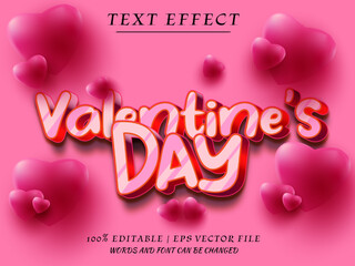 Valentine's day 3D Editable Text Effect with love background