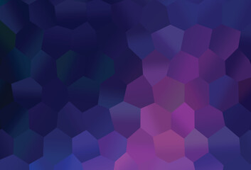 Dark Pink, Blue vector cover with set of hexagons.