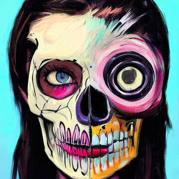 Skull,horror Element, Suspense,eyes,face,art