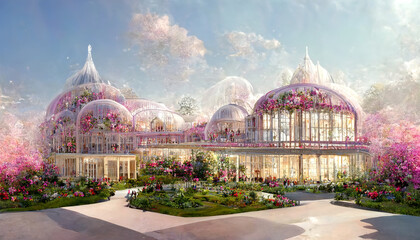 Fototapeta premium Openwork greenhouse for flowers.