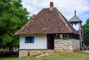 Fototapeta na wymiar A little place in serbia where Vuk Karadzic was born. Old Serbian traditional house. Museum of Vukov sabor.